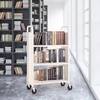 image:imageVEVOR Rolling Library Book Cart 330 lbs Capacity 303 x 15 x 480Inch Library Cart Single Sided VShaped Shelves with 3Inch Lockable Wheels Book Truck for Home Shelves Office and School WhiteCream