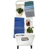 image:imageVEVOR Rolling Library Book Cart 330 lbs Capacity 303 x 15 x 480Inch Library Cart Single Sided VShaped Shelves with 3Inch Lockable Wheels Book Truck for Home Shelves Office and School WhiteWhite