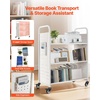 image:imageVEVOR Rolling Library Book Cart 330 lbs Capacity 303 x 15 x 480Inch Library Cart Single Sided VShaped Shelves with 3Inch Lockable Wheels Book Truck for Home Shelves Office and School WhiteWhite