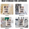 image:imageVEVOR Rolling Library Book Cart 330 lbs Capacity 303 x 15 x 480Inch Library Cart Single Sided VShaped Shelves with 3Inch Lockable Wheels Book Truck for Home Shelves Office and School WhiteCream
