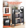 image:imageVEVOR Rolling Library Book Cart 330 lbs Capacity 303 x 15 x 480Inch Library Cart Single Sided VShaped Shelves with 3Inch Lockable Wheels Book Truck for Home Shelves Office and School WhiteBlack