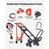 image:imageVEVOR Stair Climbing Cart 440 lbs 330 lbs StairClimbing Capacity HeavyDuty Folding Trolley Cart with Telescoping Handle 6 Wheels and 2 Bungee Cords for Home Groceries Warehouse637 x 179 x 358