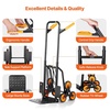 image:imageVEVOR Stair Climbing Cart 440 lbs Capacity Stair Climber Hand Truck and Dolly HeavyDuty Folding Trolley Cart with Dual Handle 6 Wheels amp 2 Elastic Ropes for Home Office Shopping Moving Warehouse