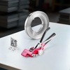 image:imageVEVOR Steel Banding Strapping Kit Heavy Duty Banding Sealer Tool with 100 ft Binding Straps 100 Metal Clasps Manual Pallet Packaging Strapping Kit for Warehouse Transportation Industrial BundlingSteel 34x100 3PC Set