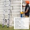 image:imageVEVOR Telescoping Ladder 85FT Aluminum Lightweight Extension Ladder OneButton Retraction Collapsible Ladder 375 LBS Capacity with NonSlip Feet Portable Compact Ladders for Home RV Loft85 FT