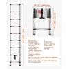 image:imageVEVOR Telescoping Ladder 85FT Aluminum Lightweight Extension Ladder OneButton Retraction Collapsible Ladder 375 LBS Capacity with NonSlip Feet Portable Compact Ladders for Home RV Loft85FT