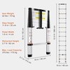 image:imageVEVOR Telescoping Ladder 85FT Aluminum Lightweight Extension Ladder OneButton Retraction Collapsible Ladder 375 LBS Capacity with NonSlip Feet Portable Compact Ladders for Home RV Loft125 ft