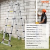 image:imageVEVOR Telescoping Ladder 85FT Aluminum Lightweight Extension Ladder OneButton Retraction Collapsible Ladder 375 LBS Capacity with NonSlip Feet Portable Compact Ladders for Home RV Loft125 FTAShape