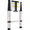 image:imageVEVOR Telescoping Ladder 85FT Aluminum Lightweight Extension Ladder OneButton Retraction Collapsible Ladder 375 LBS Capacity with NonSlip Feet Portable Compact Ladders for Home RV Loft105 ft