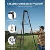 image:imageVEVOR Tripod Deer Hoist 500 lbs Load Capacity Hunting Game Hoist Winch Lift with Gambrel amp Manual Winch Hunting Game Skinning and Cleaning Accessory for Cleaning Skinning and Moving Black500 lbs