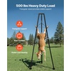 image:imageVEVOR Tripod Deer Hoist 500 lbs Load Capacity Hunting Game Hoist Winch Lift with Gambrel amp Manual Winch Hunting Game Skinning and Cleaning Accessory for Cleaning Skinning and Moving Black500 lbs