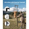 image:imageVEVOR Tripod Deer Hoist Hunting Game Hoist Winch Lift with Gambrel amp Manual Winch Hunting Game Skinning and Cleaning Accessory for Cleaning Skinning and Moving BlackBlack