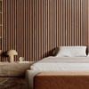 image:imageVEVOR Wood Slat Acoustic Panels 236 x 472 inch 4 Pcs MDF Accent Wooden Wall Panels for Modern Interior Wall Decor Faux Wood Wall Board Panels for Noise Reduction Black OakWalnut