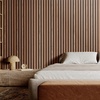 image:imageVEVOR Wood Slat Acoustic Panels 236 x 472 inch 4 Pcs MDF Accent Wooden Wall Panels for Modern Interior Wall Decor Faux Wood Wall Board Panels for Noise Reduction Black OakWalnut