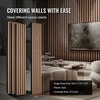 image:imageVEVOR Wood Slat Acoustic Panels 236 x 472 inch 4 Pcs MDF Accent Wooden Wall Panels for Modern Interior Wall Decor Faux Wood Wall Board Panels for Noise Reduction Black OakWalnut