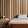 image:imageVEVOR Wood Slat Acoustic Panels 236 x 472 inch 4 Pcs MDF Accent Wooden Wall Panels for Modern Interior Wall Decor Faux Wood Wall Board Panels for Noise Reduction Black OakLight Oak