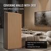 image:imageVEVOR Wood Slat Acoustic Panels 236 x 472 inch 4 Pcs MDF Accent Wooden Wall Panels for Modern Interior Wall Decor Faux Wood Wall Board Panels for Noise Reduction Black OakLight Oak