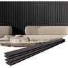 image:imageVEVOR Wood Slat Acoustic Panels 236 x 472 inch 4 Pcs MDF Accent Wooden Wall Panels for Modern Interior Wall Decor Faux Wood Wall Board Panels for Noise Reduction Black OakBlack Oak