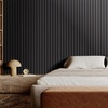 image:imageVEVOR Wood Slat Acoustic Panels 236 x 472 inch 4 Pcs MDF Accent Wooden Wall Panels for Modern Interior Wall Decor Faux Wood Wall Board Panels for Noise Reduction Black OakBlack Oak