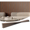 image:imageVEVOR Wood Slat Acoustic Panels 236 x 472 inch 4 Pcs MDF Accent Wooden Wall Panels for Modern Interior Wall Decor Faux Wood Wall Board Panels for Noise Reduction Black OakWalnut