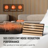 image:imageVEVOR Wood Slat Acoustic Panels 236 x 472 inch 4 Pcs MDF Accent Wooden Wall Panels for Modern Interior Wall Decor Faux Wood Wall Board Panels for Noise Reduction Black OakLight Oak