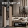 image:imageVEVOR Wood Slat Acoustic Panels 236 x 472 inch 4 Pcs MDF Accent Wooden Wall Panels for Modern Interior Wall Decor Faux Wood Wall Board Panels for Noise Reduction Black OakSilver Wood