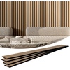 image:imageVEVOR Wood Slat Acoustic Panels 236 x 472 inch 4 Pcs MDF Accent Wooden Wall Panels for Modern Interior Wall Decor Faux Wood Wall Board Panels for Noise Reduction Black OakLight Oak