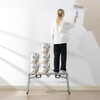 image:imageVEVOR Work Platform 55x 15 Portable Scaffolding Platform Folding Steel Step Ladder Adjustable Height 275453 800 lbs Load Capacity NonSlip Drywall Painting Stool for Cleaning ampWashing39x 11