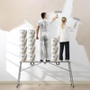 image:imageVEVOR Work Platform 55x 15 Portable Scaffolding Platform Folding Steel Step Ladder Adjustable Height 275453 800 lbs Load Capacity NonSlip Drywall Painting Stool for Cleaning ampWashing71x 15