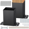 image:imageVEVOR 6x6 Post Base 2 Pcs Inner Size 59x555 inch  150x141 mm Post Brackets Heavy Duty Carbon Steel Decking Posts Wood Posts Brackets for Pavilion Deck Railing Support Deck Base Plate Black4x4 2pc