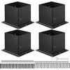 image:imageVEVOR 6x6 Post Base 4 Pcs Inner Size 56x56 inch  142x142 mm Post Brackets Heavy Duty Carbon Steel Decking Posts Wood Posts Brackets for Pavilion Deck Railing Support Deck Base Plate BlackFull Cover 4x4 4pc