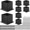 image:imageVEVOR 6x6 Post Base 4 Pcs Inner Size 56x56 inch  142x142 mm Post Brackets Heavy Duty Carbon Steel Decking Posts Wood Posts Brackets for Pavilion Deck Railing Support Deck Base Plate BlackFull Cover 4x4 8pc