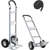 image:imageVEVOR Aluminum Hand Truck HeavyDuty Hand Truck Dolly with NonSlip Wheels amp Handle 500 LBS Aluminum Alloy Portable Trolley Dolly with TieDown Strap for Moving Home Office Warehouse500LBS