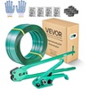 image:imageVEVOR Banding Strapping Kit Heavy Duty Banding Sealer Tool with 1500 ft PET Band 450 Metal Seals 150 Corner Protectors amp Gloves Plastic Pallet Packaging Strapping Kit for WarehouseShippingMovingPET 58x1500 6PC Set