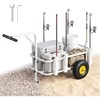image:imageVEVOR Beach Fishing Cart 200 lbs Load Capacity Fish and Marine Cart with Two 11 Big Wheels Rubber Balloon Tires for Sand HeavyDuty Steel Pier Wagon Trolley with 7 Rod Holders for Fishing Picnic2 11 Rubber Tires  200 lbs