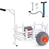 image:imageVEVOR Beach Fishing Cart 200 lbs Load Capacity Fish and Marine Cart with Two 11 Big Wheels Rubber Balloon Tires for Sand HeavyDuty Steel Pier Wagon Trolley with 7 Rod Holders for Fishing Picnic2 13 PU Tires