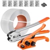 image:imageVEVOR Electric Strapping Machine for 035063 PP PET Straps Portable Electric Banding Tool with Digital Display 2 x 5000mAh Battery Powered Automatic Strapping Tool for Packaging Box PalletPP 12x3200 5PC Set