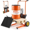 image:imageVEVOR Hydraulic Material Lift Winch Stacker 450 lbs Load Capacity 394 Max Lifting Height Pallet Truck Dolly with Fork Lift Table Foldable amp Portable Pallet Jack Table Cart Orange amp Black
