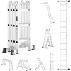 image:imageVEVOR MultiPurpose Folding Ladder 7in1 Tall Extension Step Ladder A Frame 5 Step Telescoping Ladder 19ft Reach Height Heavy Duty Adjustable Ladder 330 lbs Capacity for Home Outdoor MetalSilver