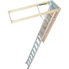 image:imageVEVOR Pull Down Attic Ladder  12 Steps Black Folding Stairs with Armrests for Attic Access WallMounted Retractable Ladder 98 ft Height11 ft