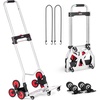 image:imageVEVOR Stair Climbing Cart 440 lbs 330 lbs StairClimbing Capacity HeavyDuty Folding Trolley Cart with Telescoping Handle 6 Wheels and 2 Bungee Cords for Home Groceries Warehouse2717 x 187 x 4528