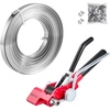 image:imageVEVOR Steel Banding Strapping Kit Heavy Duty Banding Sealer Tool with 100 ft Binding Straps 100 Metal Clasps Manual Pallet Packaging Strapping Kit for Warehouse Transportation Industrial BundlingSteel 34x100 3PC Set