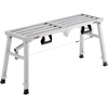 image:imageVEVOR Work Platform 55x 15 Portable Scaffolding Platform Folding Steel Step Ladder Adjustable Height 275453 800 lbs Load Capacity NonSlip Drywall Painting Stool for Cleaning ampWashing39x 11