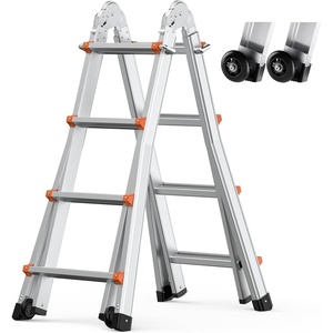 image:imageVEVOR 155 FT AFrame Telescoping Ladder  Portable Aluminum Ladder 330lb Load Capacity for Indoor Outdoor Roof amp RV Use155 FT