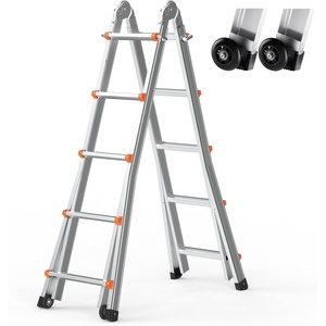image:imageVEVOR 155 FT AFrame Telescoping Ladder  Portable Aluminum Ladder 330lb Load Capacity for Indoor Outdoor Roof amp RV Use19 FT