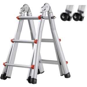 image:imageVEVOR 155 FT AFrame Telescoping Ladder  Portable Aluminum Ladder 330lb Load Capacity for Indoor Outdoor Roof amp RV Use95 FT
