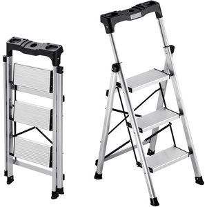 image:imageVEVOR 1Step 330lbs Capacity Folding Steel Step Ladder Adjustable Height NonSlip Sturdy Step Stool for Adults Toddlers Offices RVs Bathrooms Bedrooms3Step