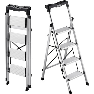 image:imageVEVOR 1Step 330lbs Capacity Folding Steel Step Ladder Adjustable Height NonSlip Sturdy Step Stool for Adults Toddlers Offices RVs Bathrooms Bedrooms4Step