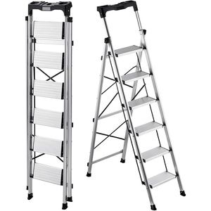 image:imageVEVOR 1Step 330lbs Capacity Folding Steel Step Ladder Adjustable Height NonSlip Sturdy Step Stool for Adults Toddlers Offices RVs Bathrooms Bedrooms6Step