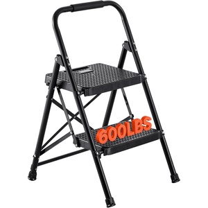 image:imageVEVOR 3 Step Ladder Folding Step Stool with Wide AntiSlip Pedal and Comfort Handgrip Lightweight 600 lbs Capacity Portable Steel Ladder MultiUse for Kitchen Home Household and Office Black183x205x303in465x520x770mmExpanded